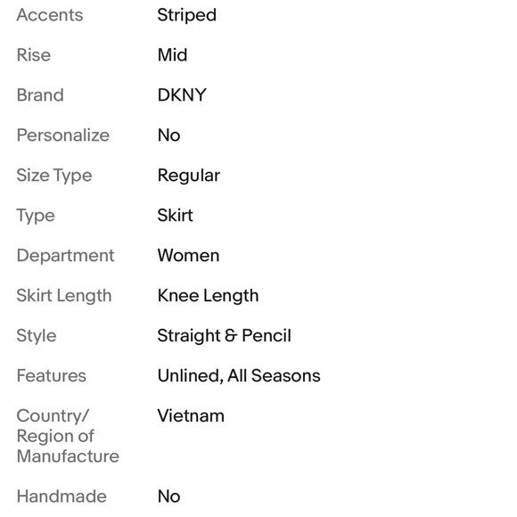 DKNY NWOT Pinstriped Pencil Gray Skirt - Picture 9 of 9